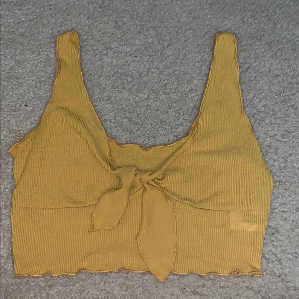 yellow crop tank top